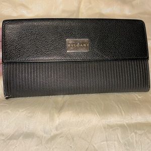EUC Bvlgari  Black Long Wallet